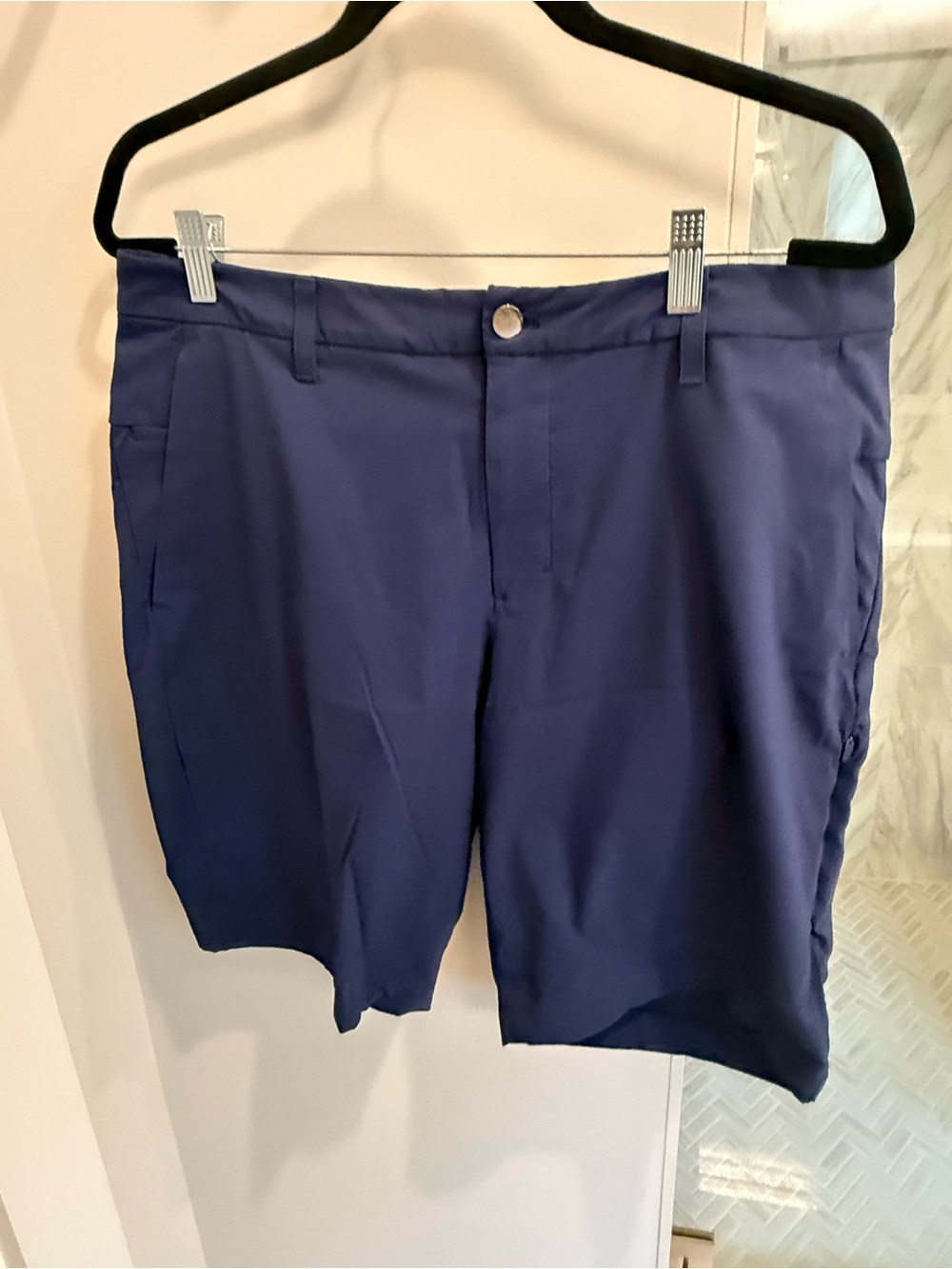 Lululemon Men's Deep Blue Flat-Front Performance Shorts